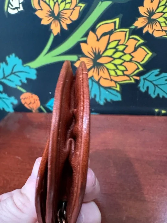 Vintage Bally Patent Leather Coin Pouch Key Ring Y2K Brown - Picture 9 of 10